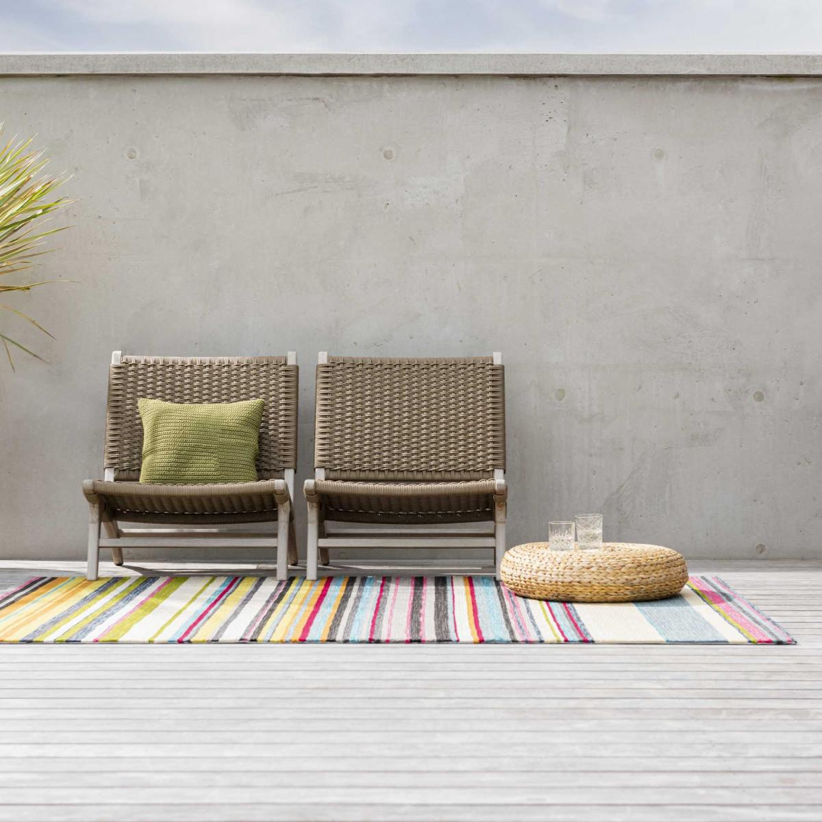 Habitat LaVida Indoor Outdoor Stripe Rugs in Multi 476801 200x280cm – image 1