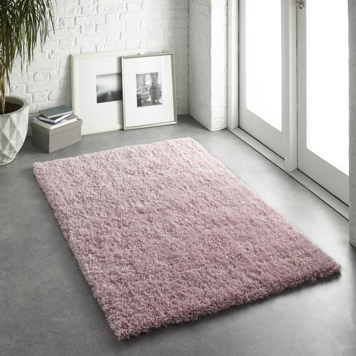 Chicago Shaggy Modern Plain Rugs in Pink 160x230cm – image 1