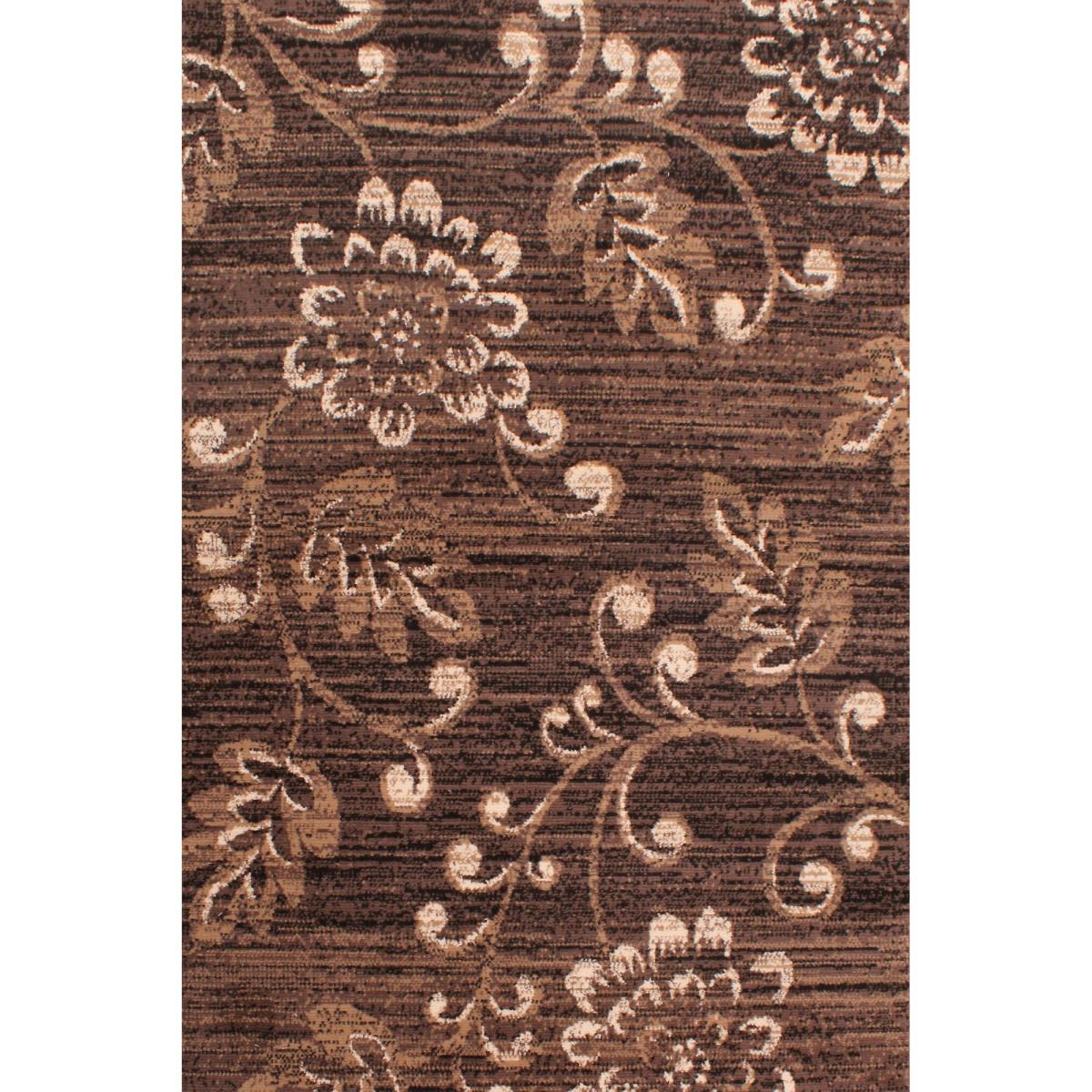 Verso Floral Rugs in Chocolate Brown 60x110cm – image 2