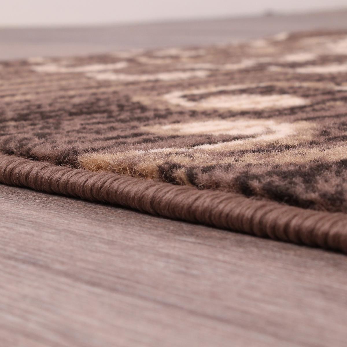 Verso Floral Rugs in Chocolate Brown 60x110cm – image 3