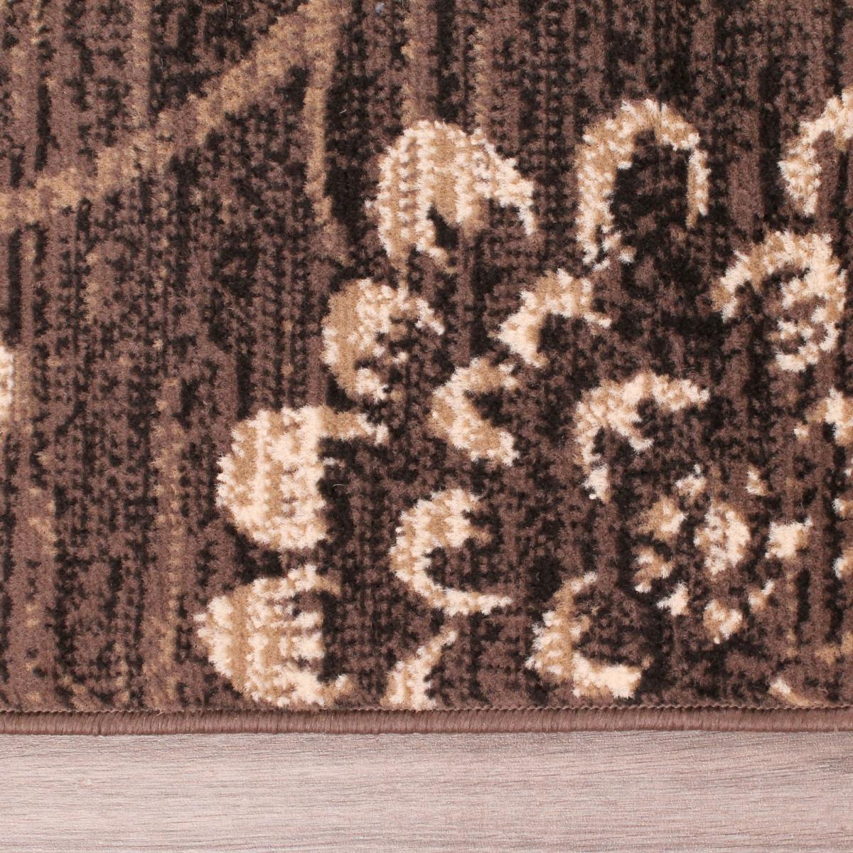 Verso Floral Rugs in Chocolate Brown 60x110cm – image 4