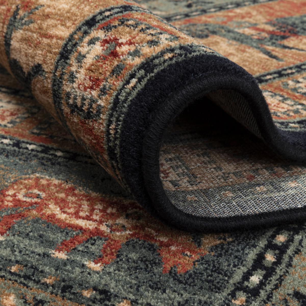 Royal Kashqai Traditional Bordered Wool Rugs in 4301 500 Navy Blue&nbsp;240x340cm – image 4