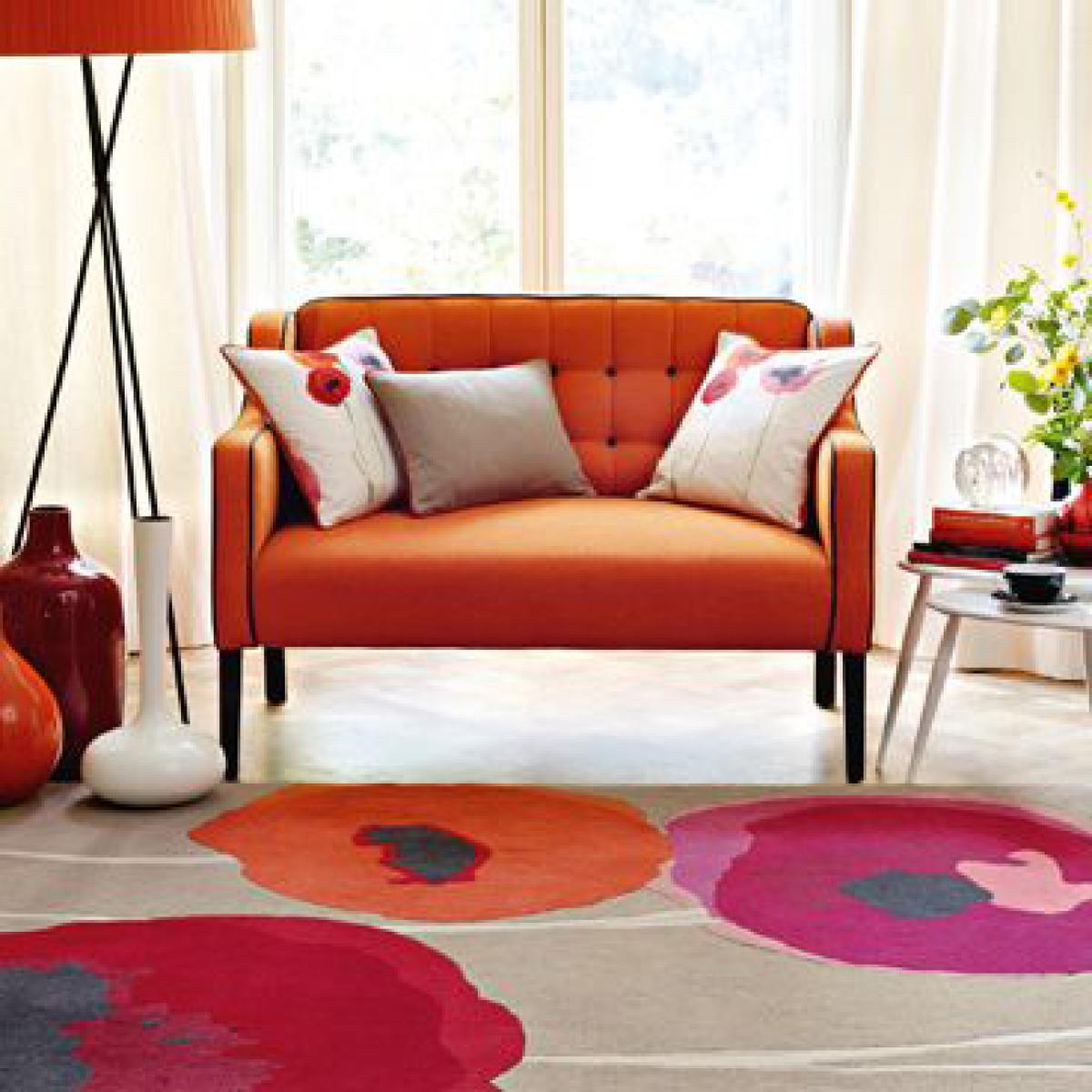 Sanderson Poppies Rugs 45700 Red/Orange – image 1