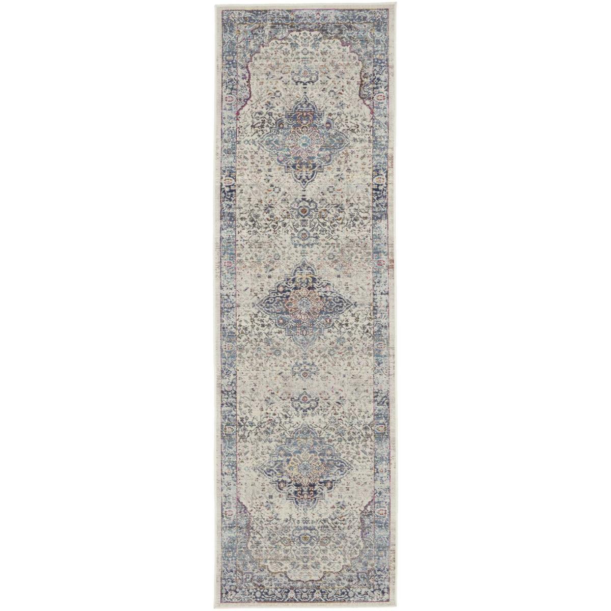 Vintage Kashan Traditional Runner Rugs VKA07 by Nourison in Ivory Blue&nbsp;61x122cm – image 5