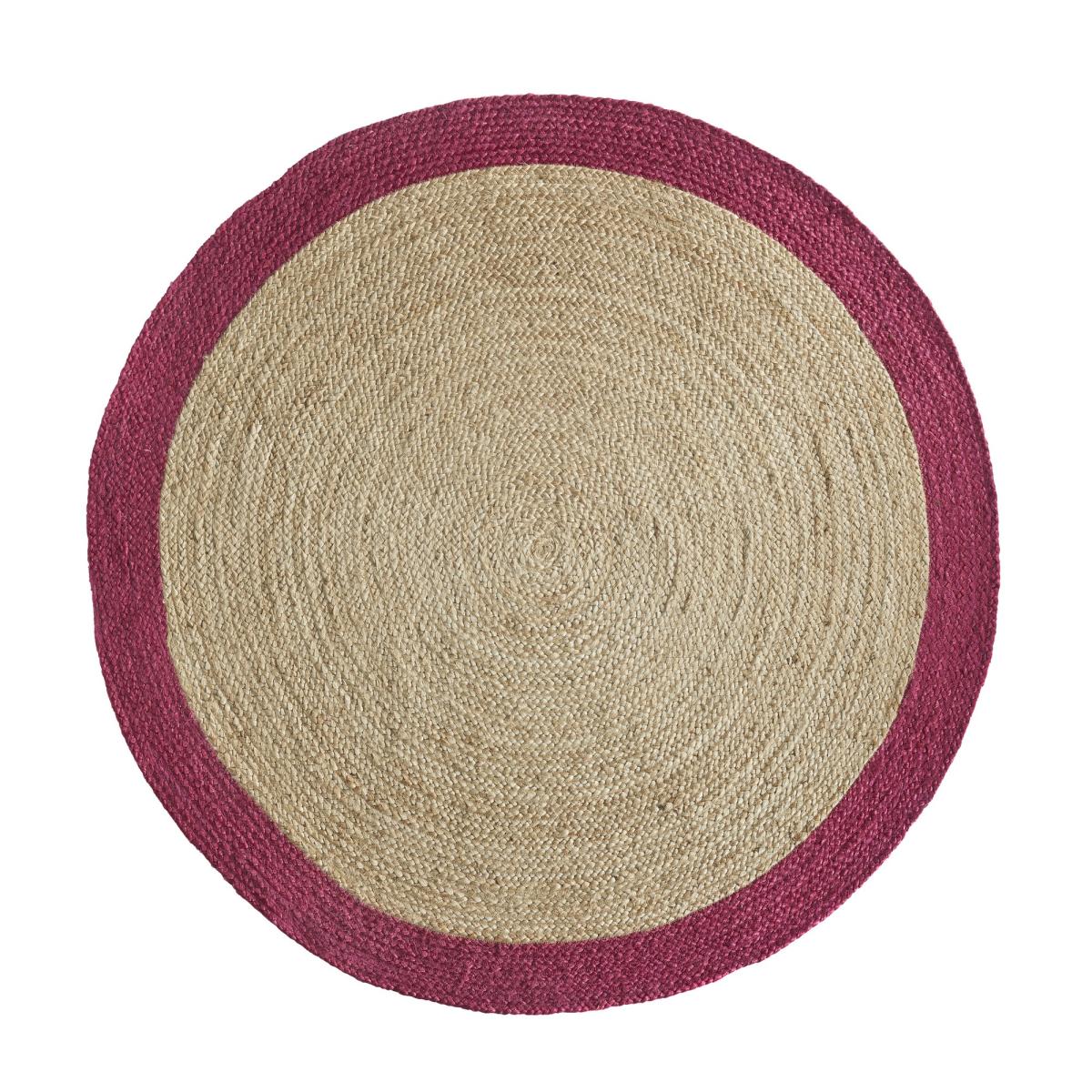 Jute Bordered Circle in Raspberry Pink – image 2