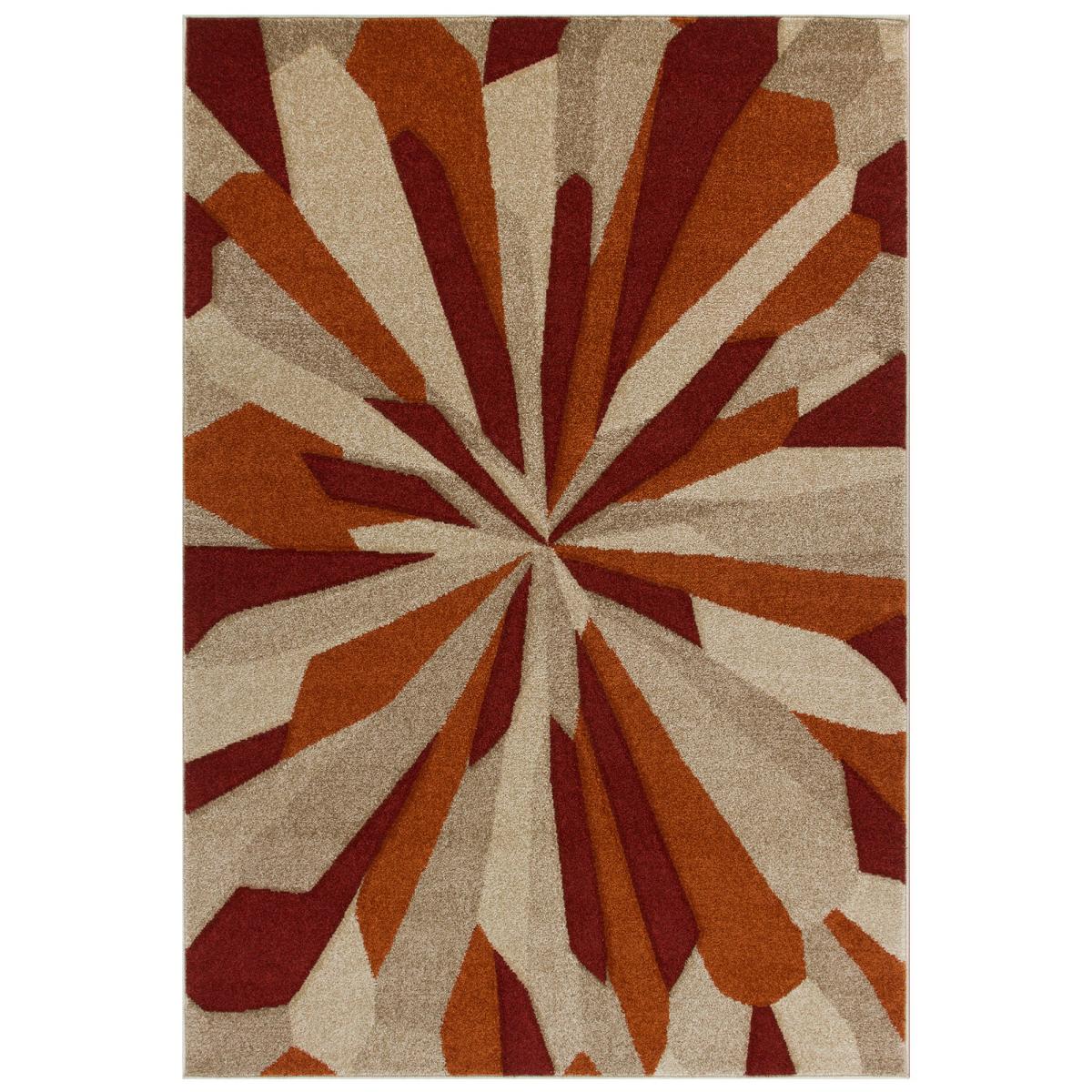 Portland Splinter Geometric RugsRugs 3337 E in Terracotta Red Beige 120x170cm – image 2