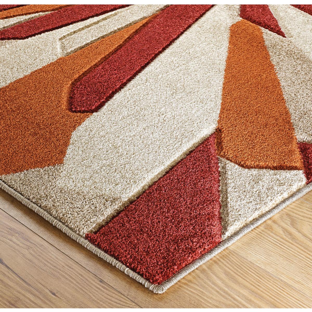 Portland Splinter Geometric RugsRugs 3337 E in Terracotta Red Beige 120x170cm – image 4