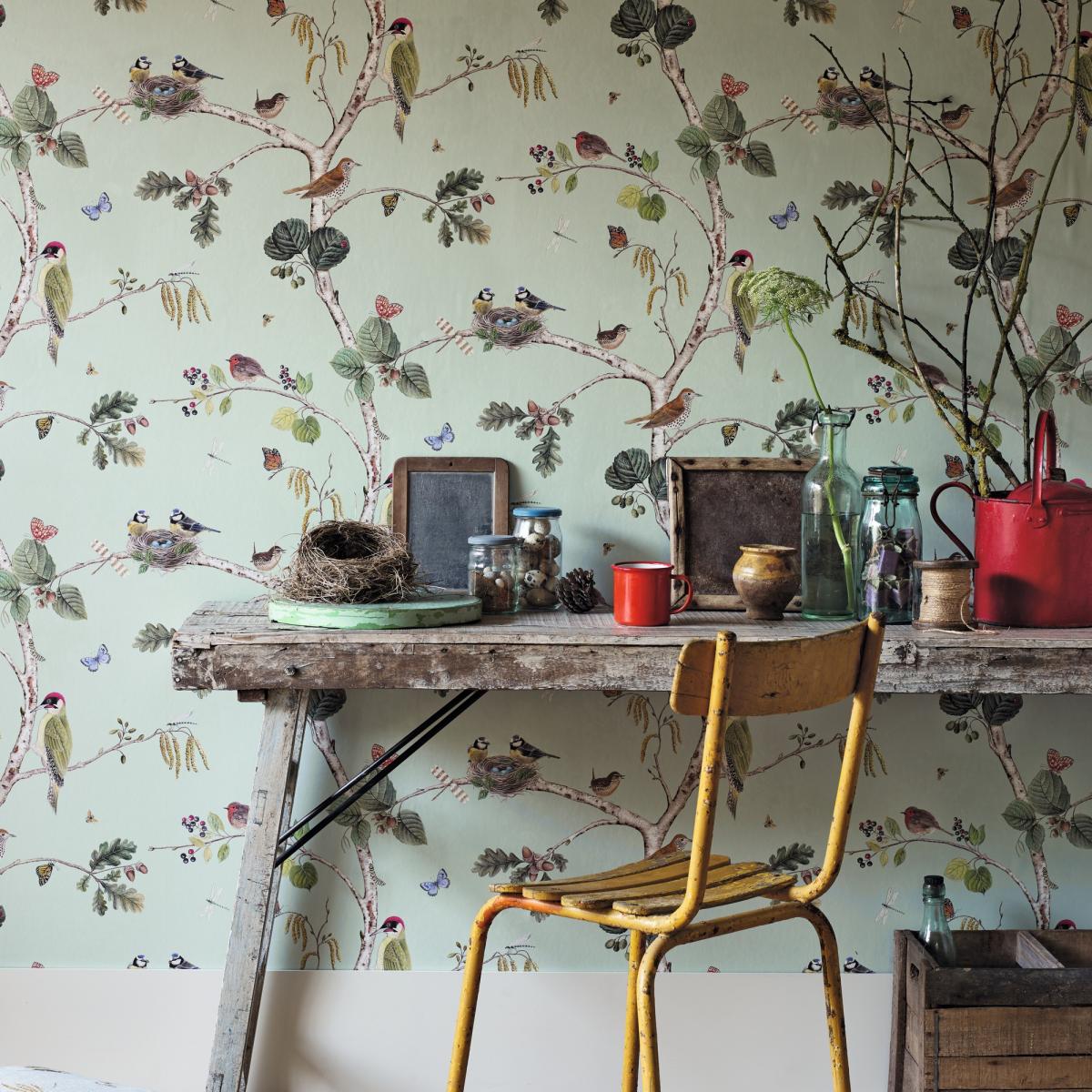 Woodland Chorus Wallpaper 215706 by Sanderson in Sky Blue Roll – image 2