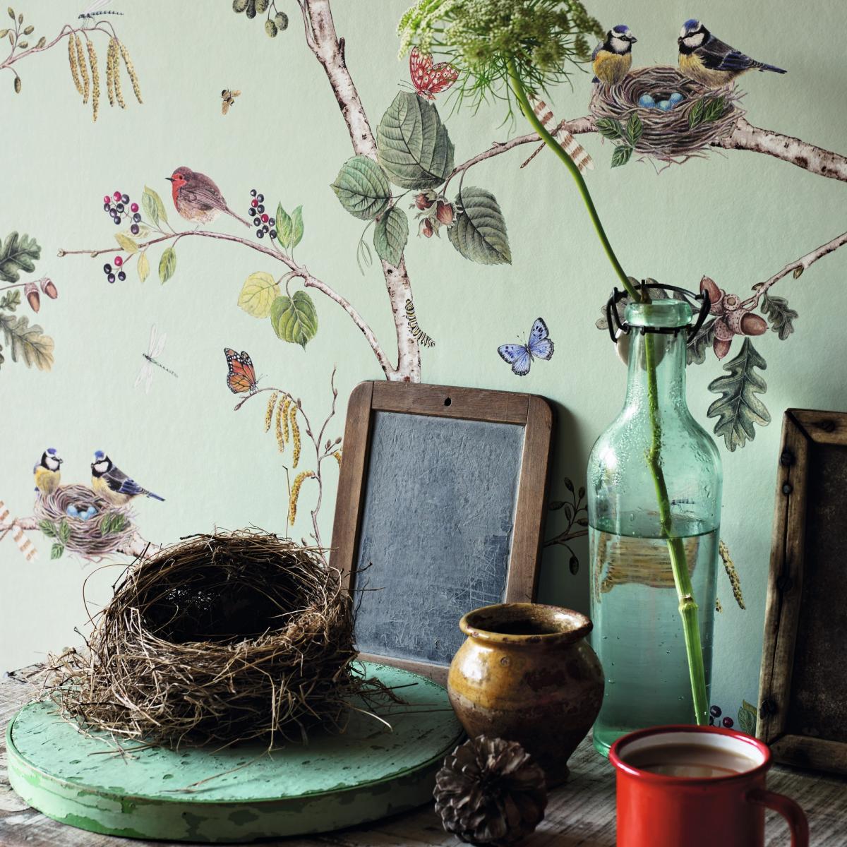 Woodland Chorus Wallpaper 215706 by Sanderson in Sky Blue Roll – image 3