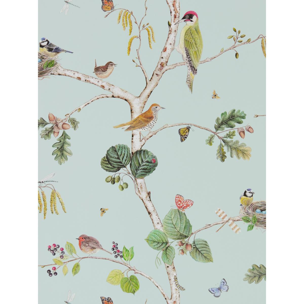 Woodland Chorus Wallpaper 215706 by Sanderson in Sky Blue Roll – image 4