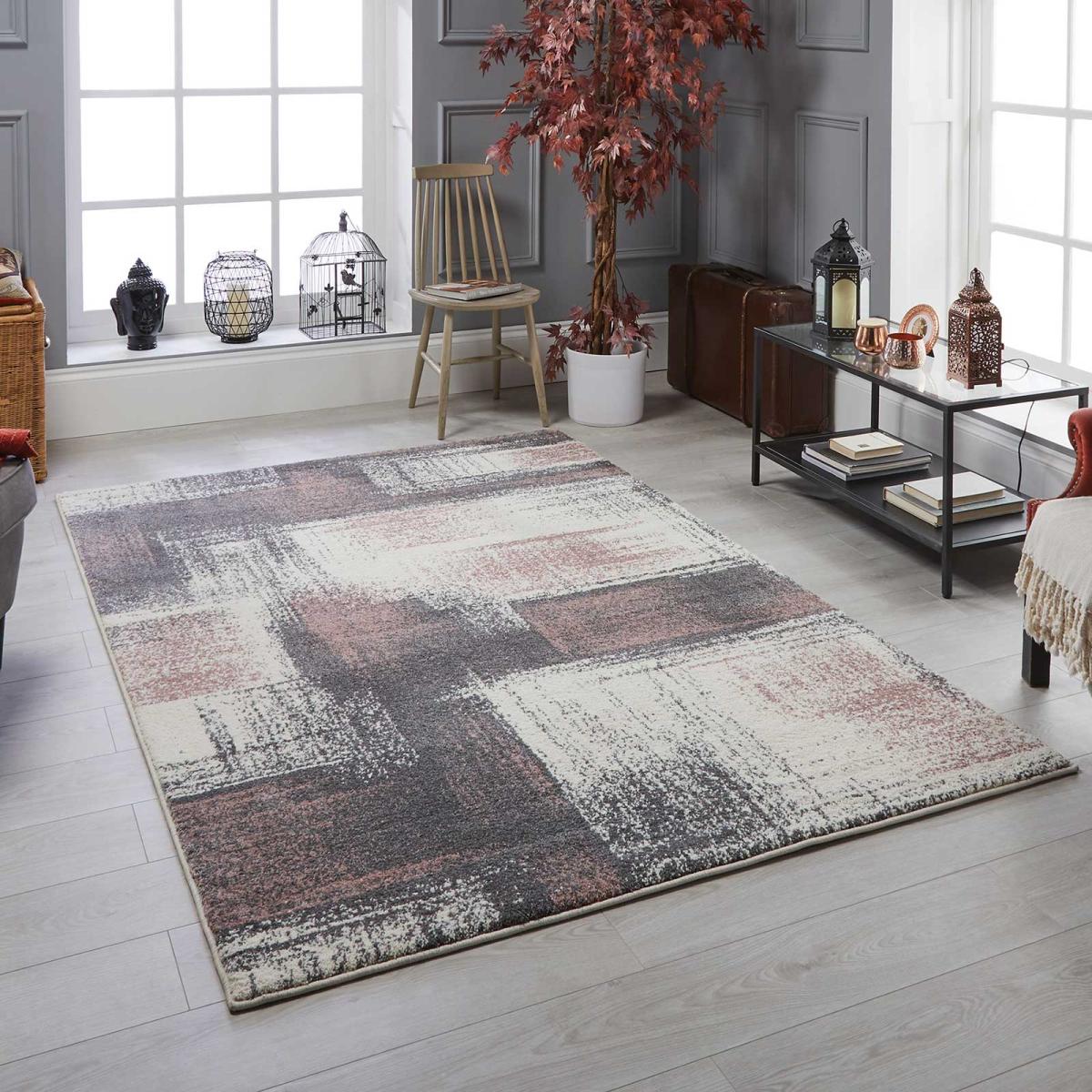 Sansa Rugs 2 S in grey and pink – image 1