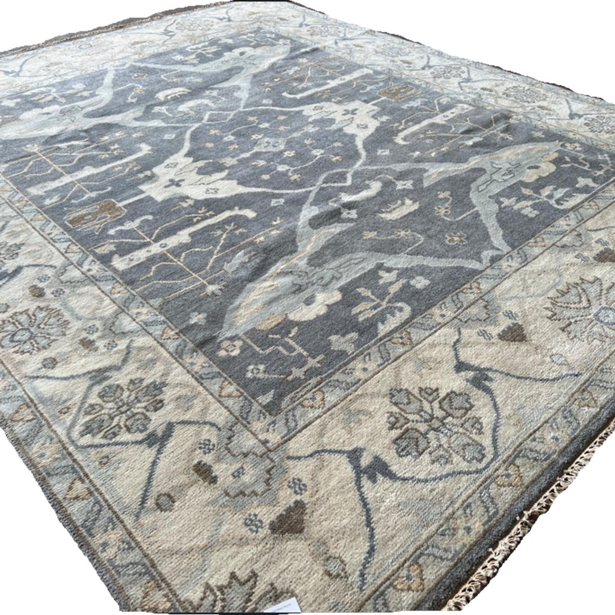 Oushak 66 Traditional Hand Knotted Wool Rug in Beige250x302cm – image 4