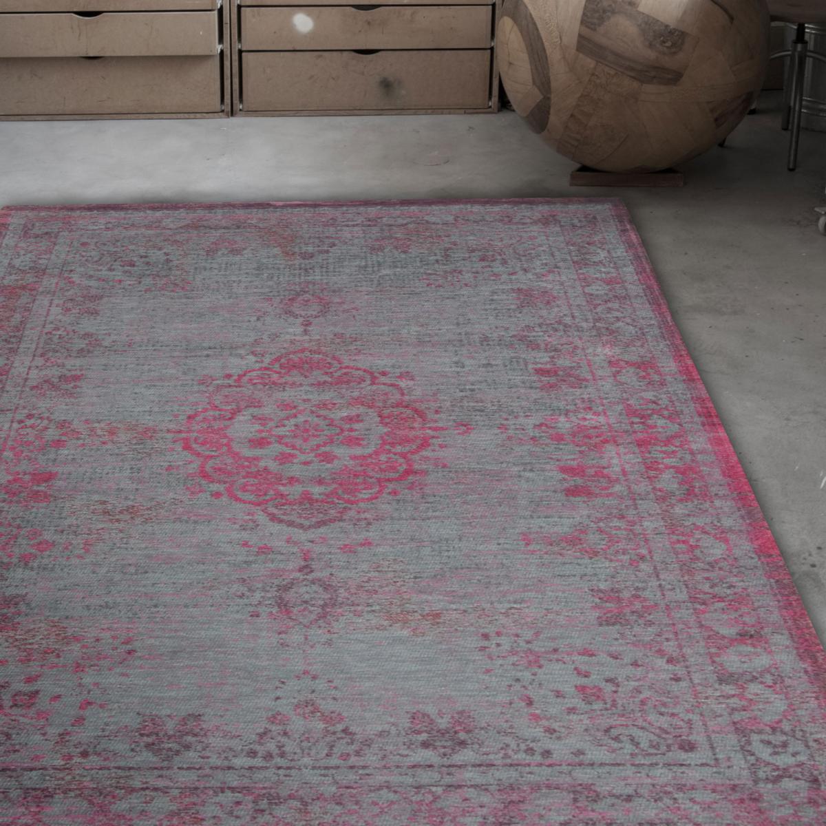 Louis De Poortere Traditional Fading World Medallion Designer Rugs 8261 Pink Flash 140x200cm – image 5