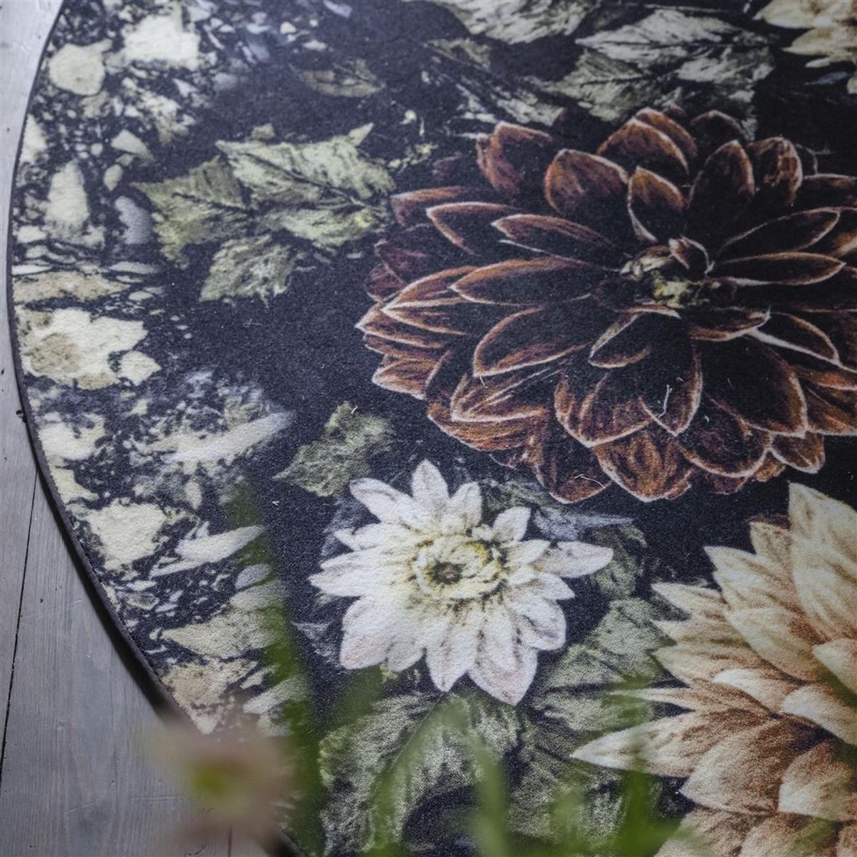 Dahlia Noir Circle Rug in Slate by Designers Guild – image 2