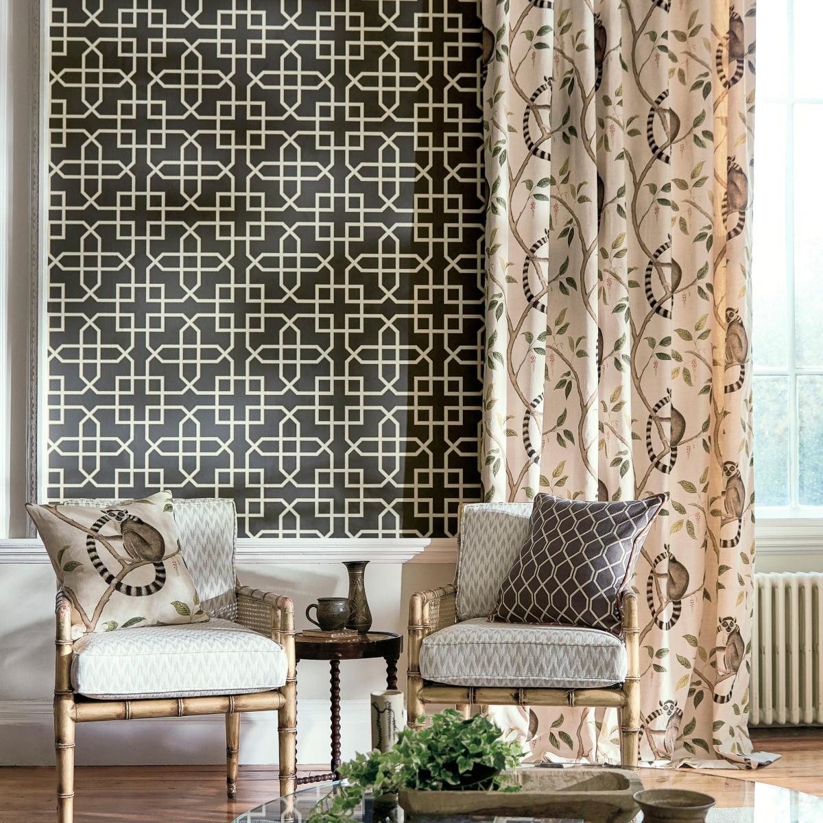 Hampton Trellis Wallpaper 216662 by Sanderson in Charcoal Grey Roll – image 1