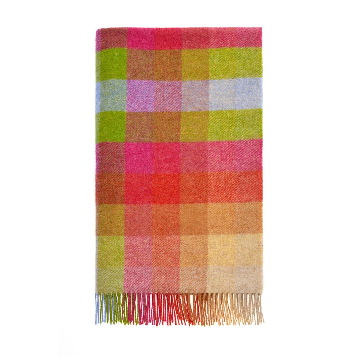Crawford Check Pure Wool Throw by LuxeTapi in Sunshine Multi140x185cm – image 2