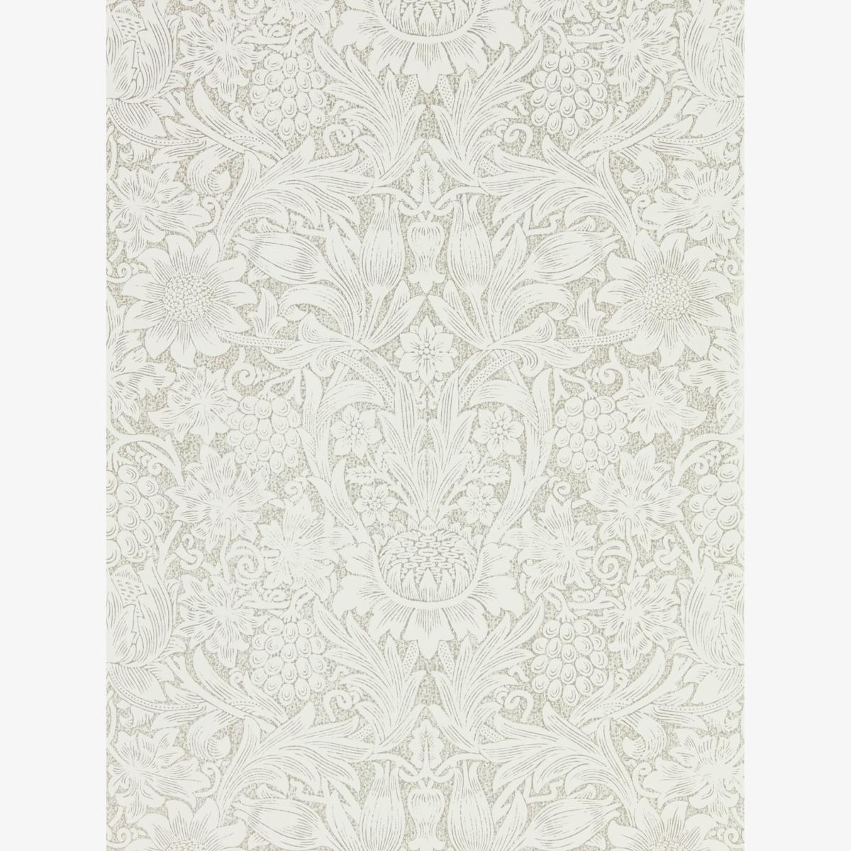Pure Sunflower Wallpaper 216049 by Morris & Co in Chalk Silver Roll