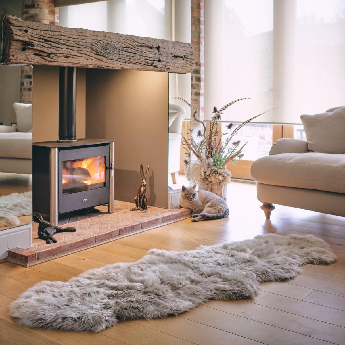 Longwool Gold Star Sheepskin Rugs in Stone Secto – image 1