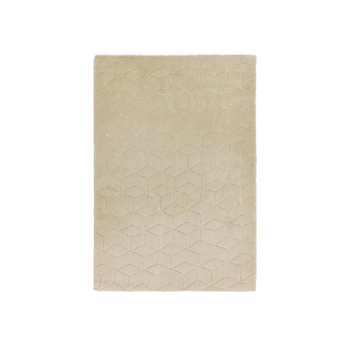 Cozy Geometric Shaggy Rugs in Beige 80x150cm – image 1