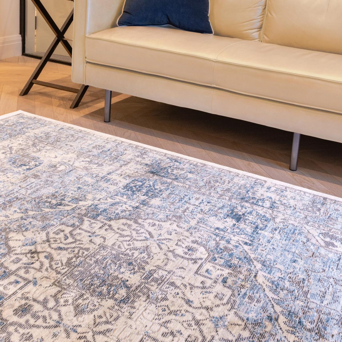 Heritage Traditional Bordered HRTG106 Rugs in Ivory Grey Blue – image 2