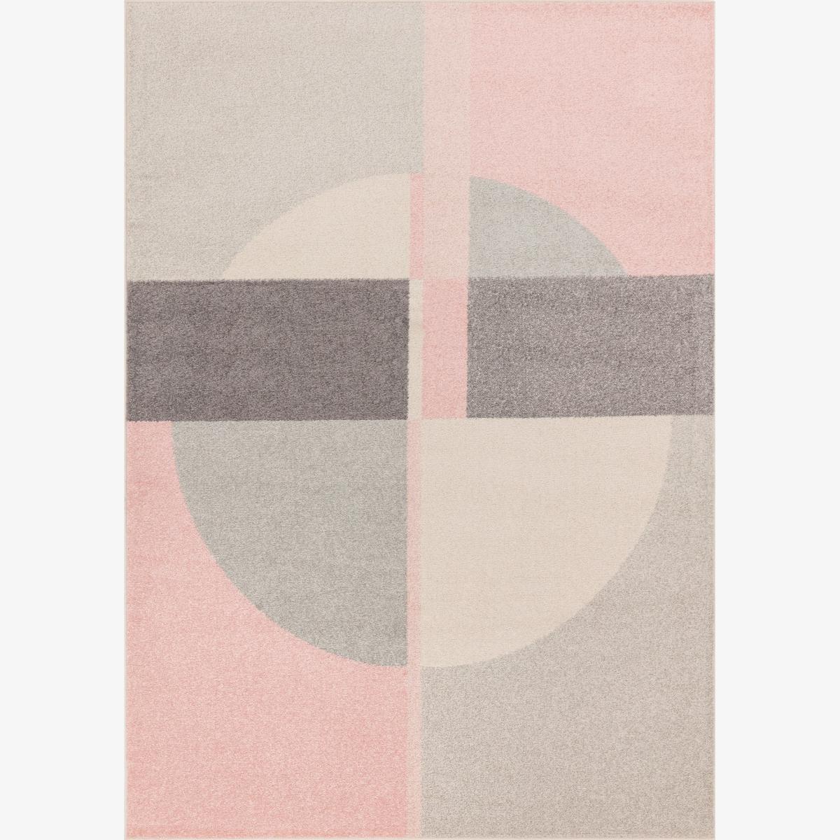 Muse MU21 Modern Geometric Woven Rugs in Pink Grey – image 1