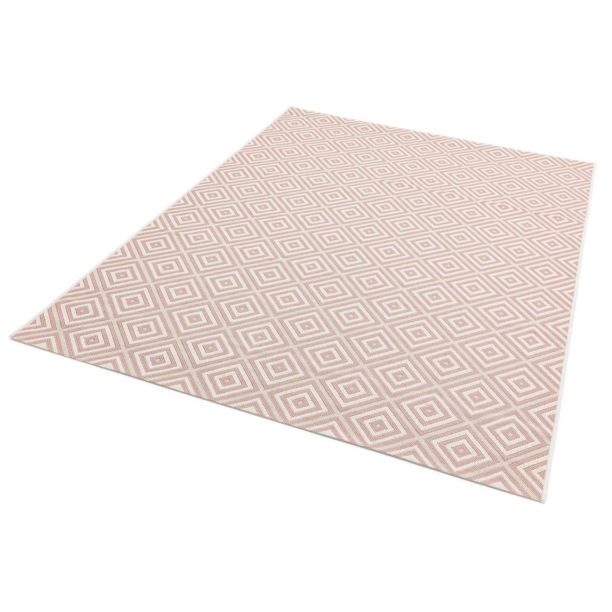 Patio Geo Diamond PAT13 Outdoor Rugs in Pink White – image 2