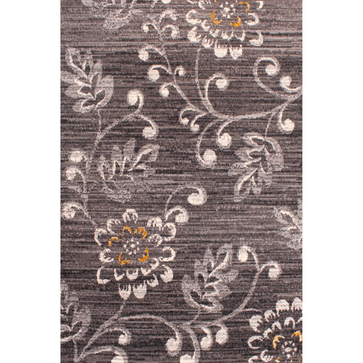 Verso Floral Rugs in Grey Mustard Yellow 160x230cm – image 2