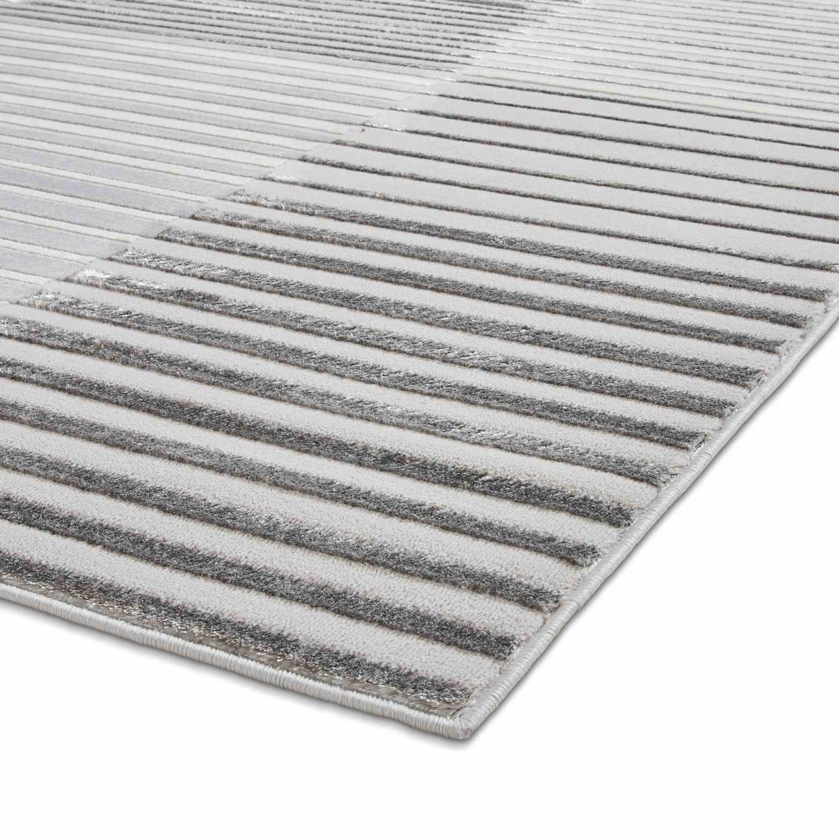 Apollo 2681 Modern Geometric Block Rugs in Grey Ivory White160x220cm – image 4