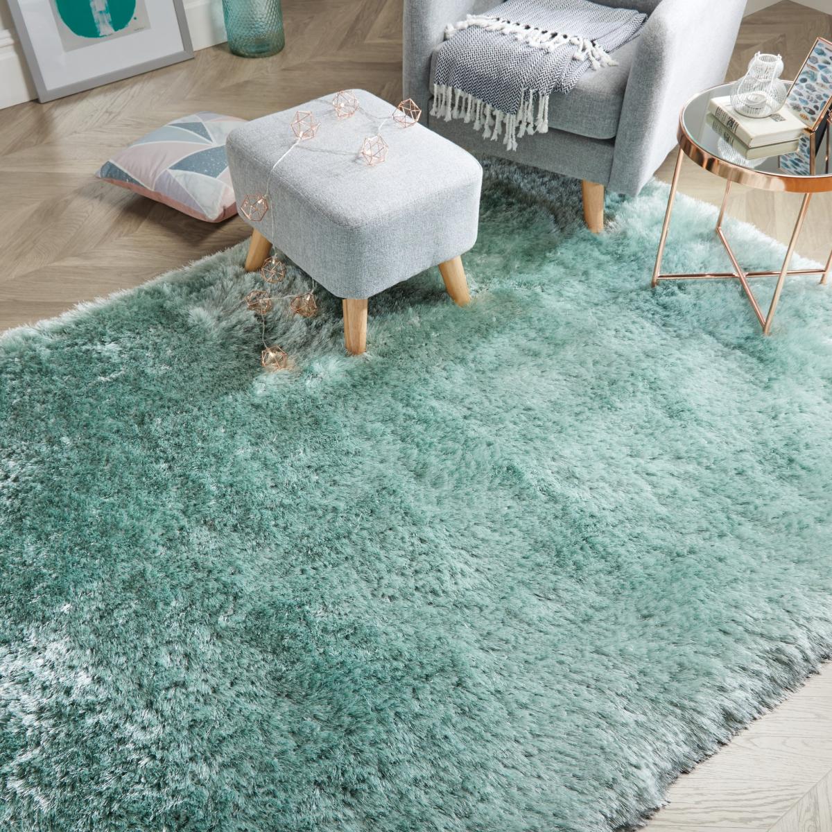 Pearl Shaggy Rugs in Mint – image 1