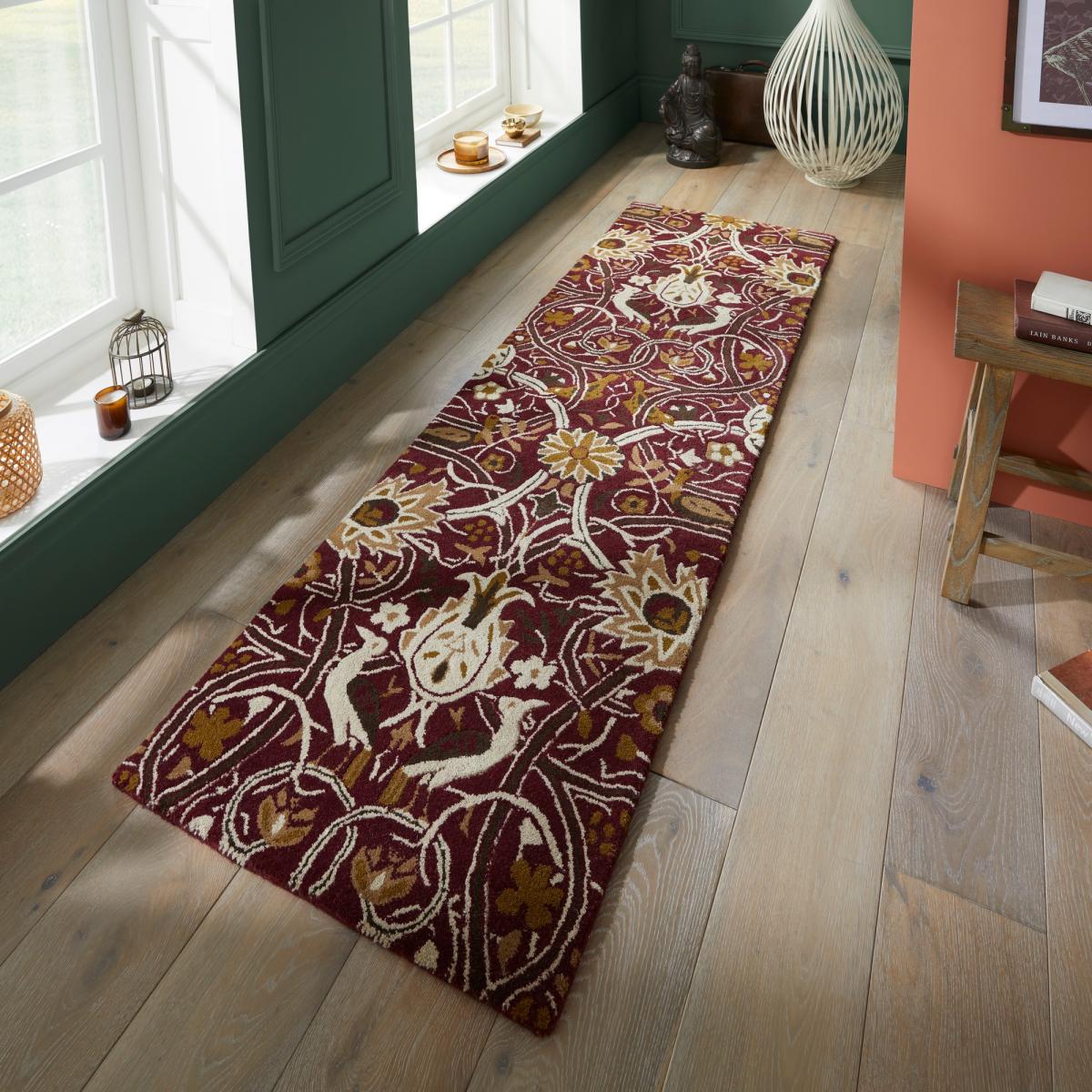 Bullerswood Runner Rugs 127300 in Red Gold By William Morris 67x230cm – image 2