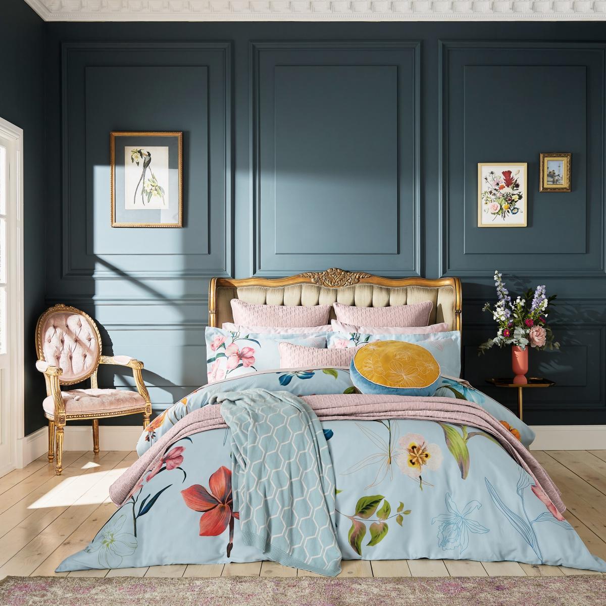 Trellis Geometric Knit Throw by Ted Baker in Opal Blue 150x200cm – image 3