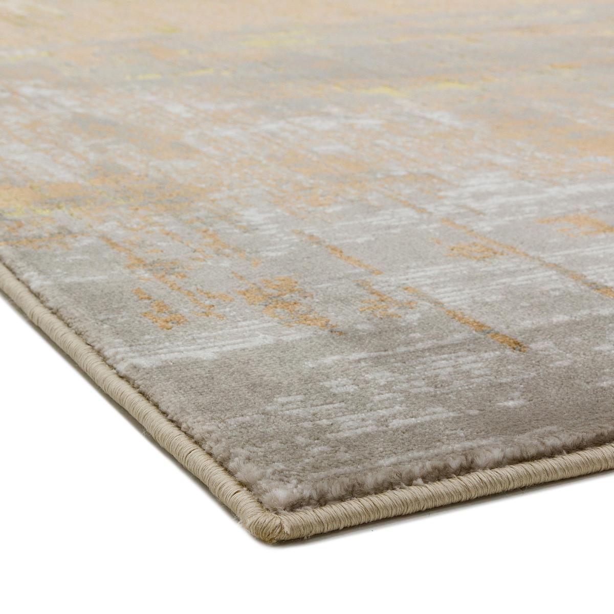 Aurora AU01 Dune Abstract Runner Rugs in Gold Beige 66x240cm – image 3