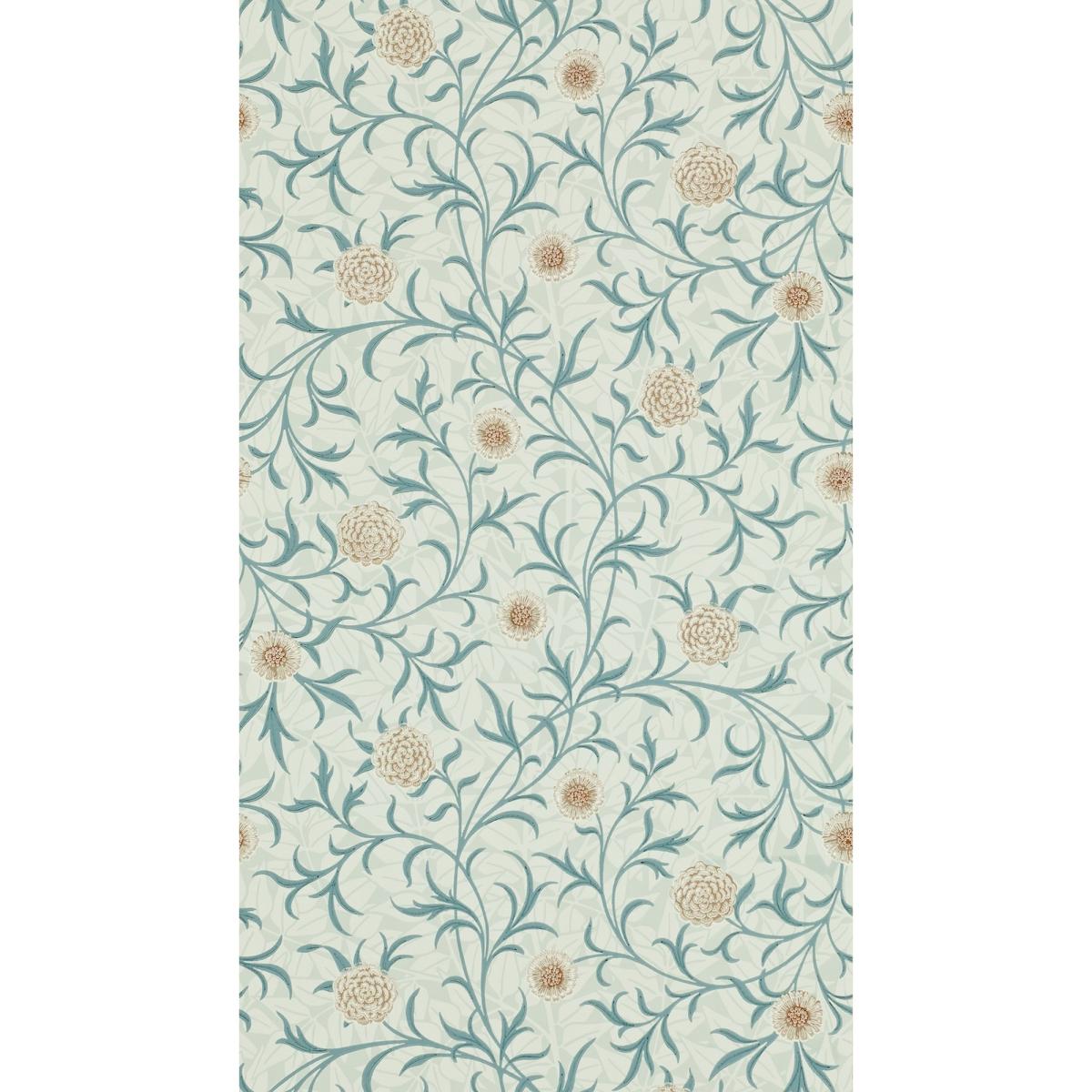 Scroll Floral Wallpaper 210362 by Morris & Co in Loden Slate Roll – image 3