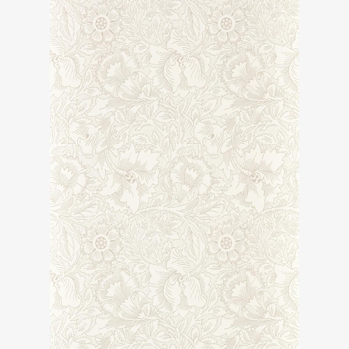 Pure Poppy Wallpaper 216034 by Morris & Co in Ecru Stone Beige Roll