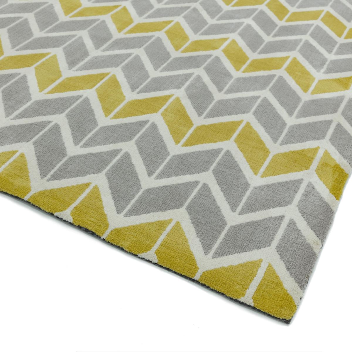 Arlo Chevron Rugs AR06 in Lemon and Grey – image 3