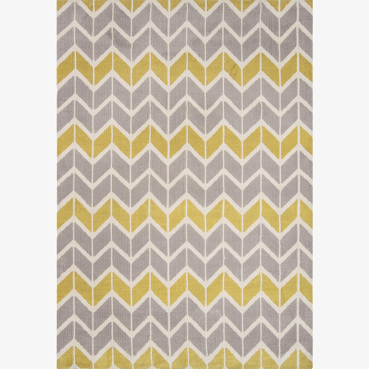 Arlo Chevron Rugs AR06 in Lemon and Grey – image 1