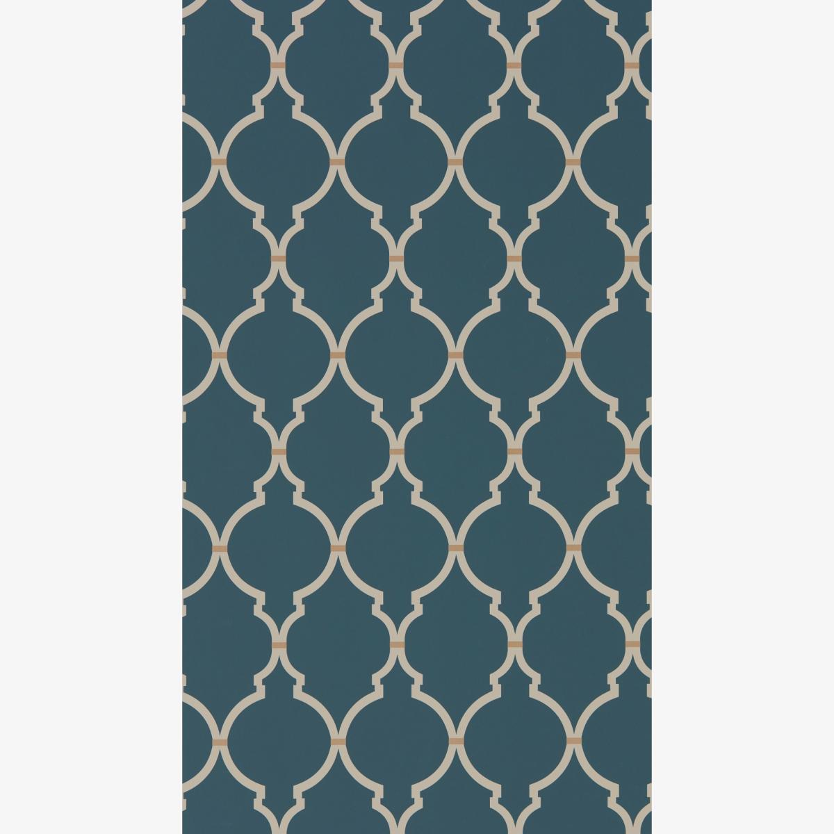 Empire Trellis Wallpaper 216338 by Sanderson in Indigo Linen Roll