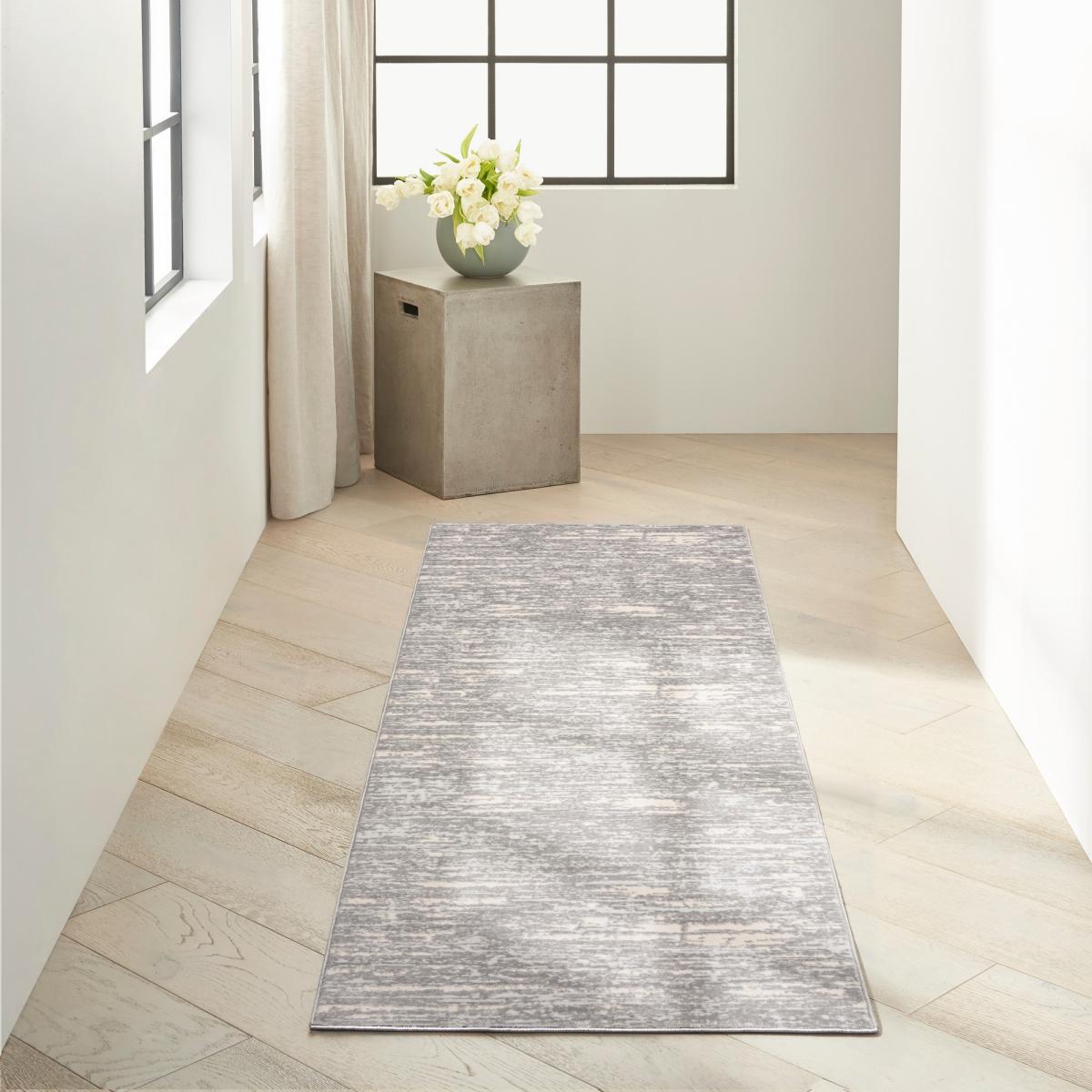 CK005 Enchanting ECH03 Runner Rug by Calvin Klein in Grey Beige 69x221cm – image 1