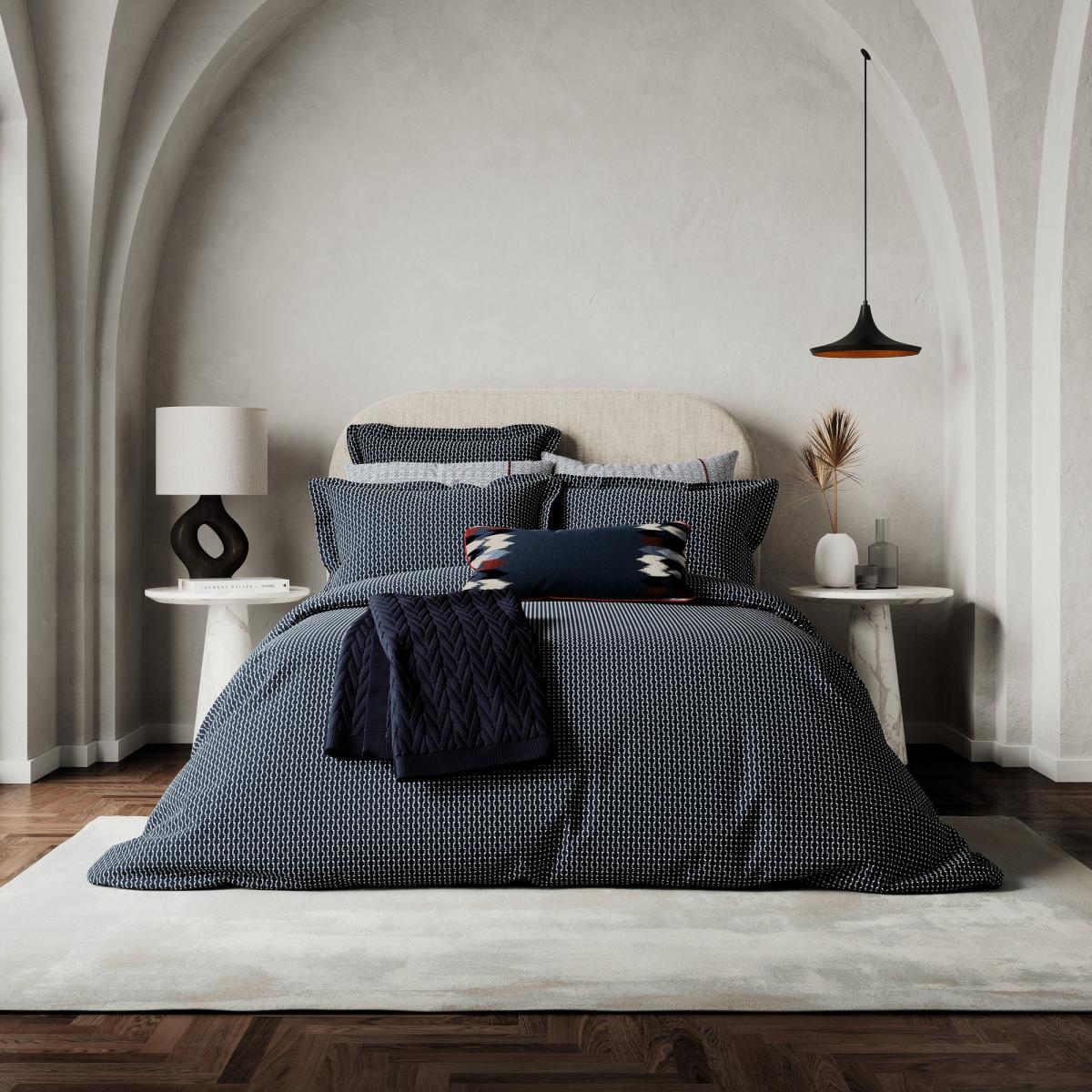 Aruni Chunky Knit Throw by Bedeck of Belfast in Midnight Blue 130x170cm – image 2
