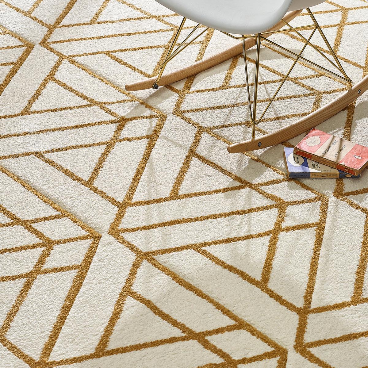 Escher Modern Geometric Rugs in Cream Gold – image 2