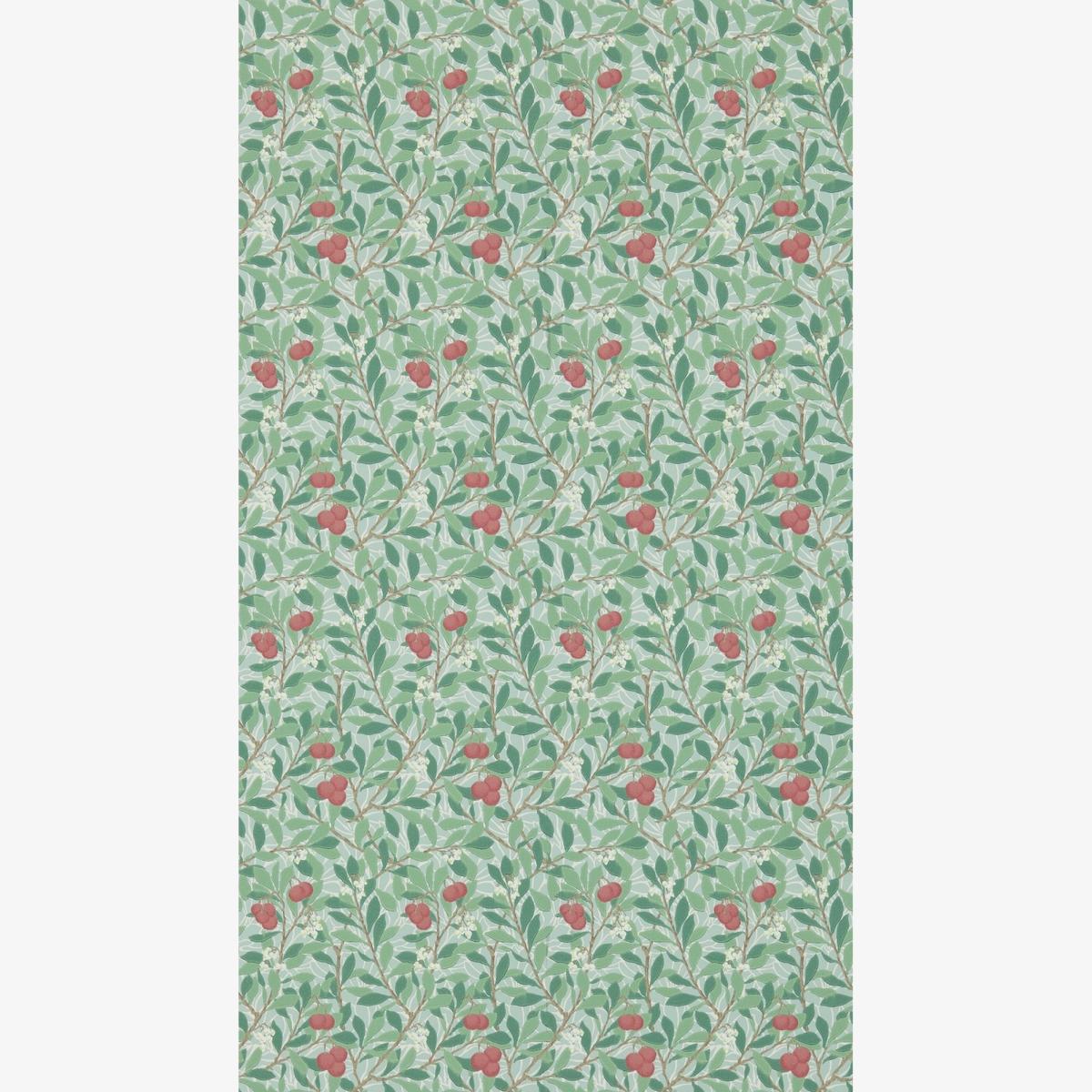 Arbutus Wallpaper 214719 by Morris & Co in Thyme Coral Pink Roll