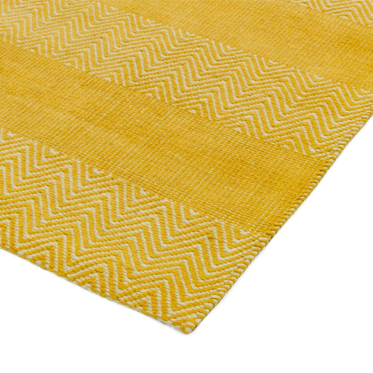 Ives Modern Chevron Pattern Hallway Runner Rug in Yellow 66x200cm – image 2