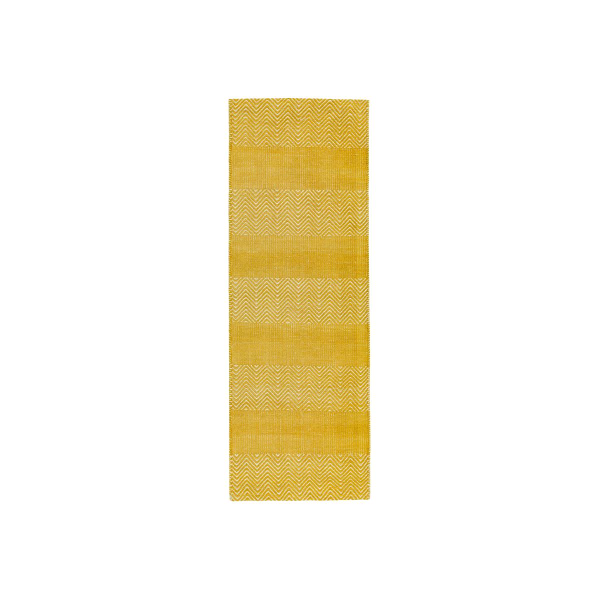 Ives Modern Chevron Pattern Hallway Runner Rug in Yellow 66x200cm – image 1
