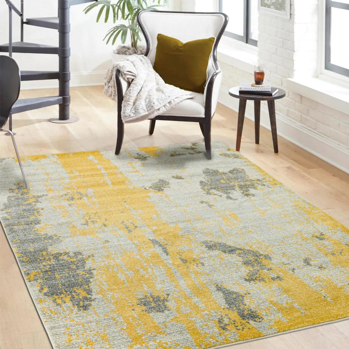Nova Rugs NV18 in Painterly Yellow – image 1