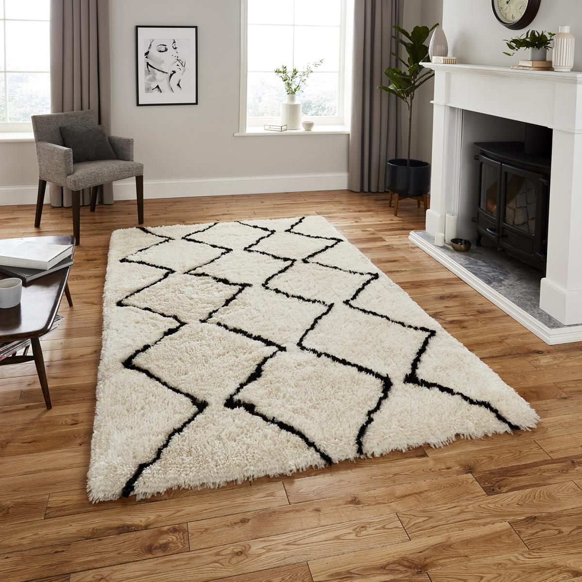 Morocco 3742 Rugs in Ivory Black – image 1