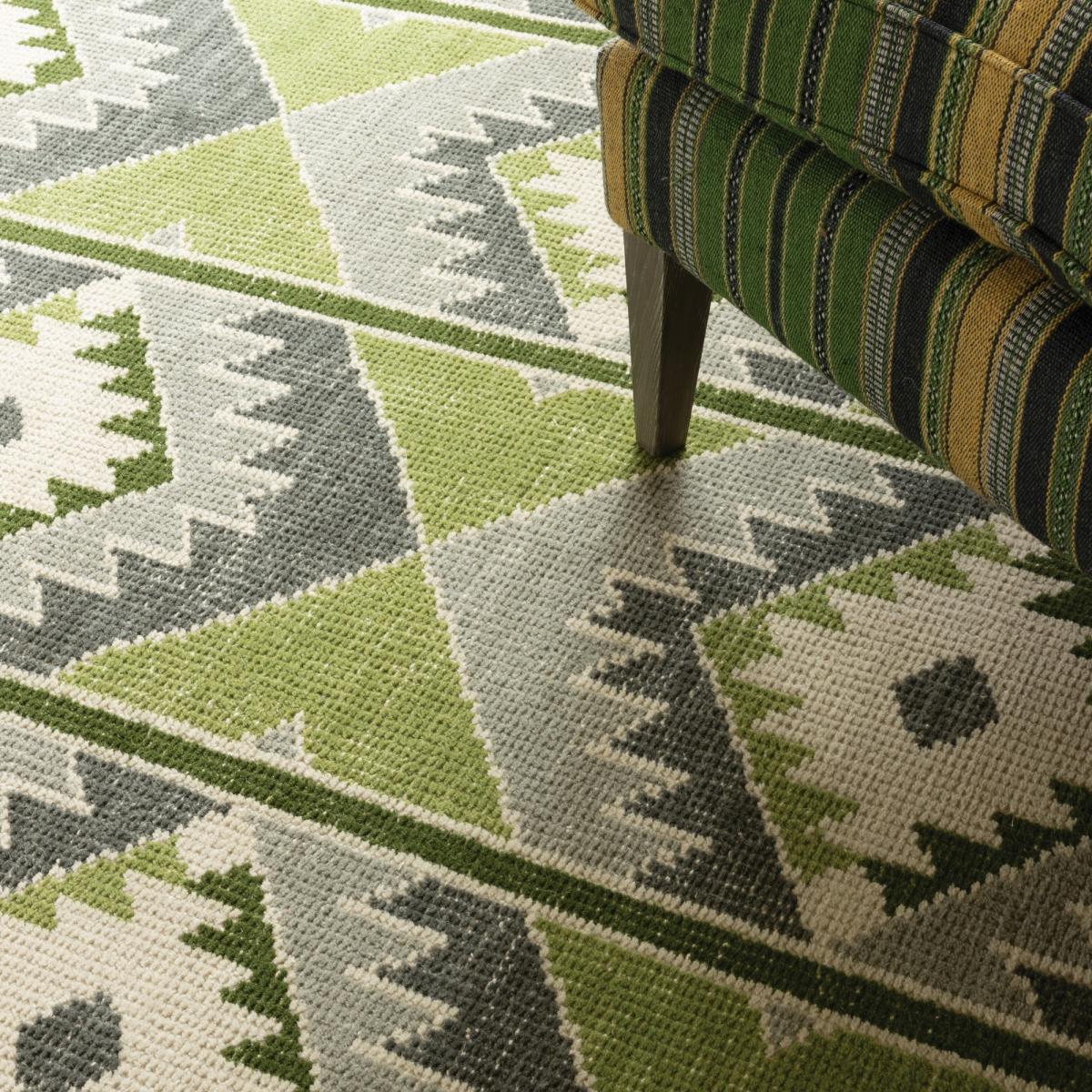 Moqui Designer Wool Rugs in Sage Green by William Yeoward250x350cm – image 2