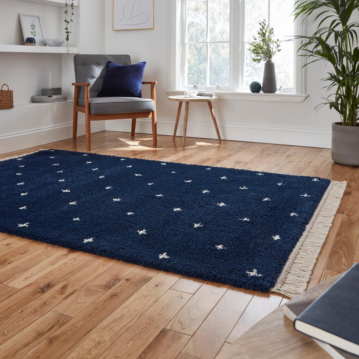 Boho A475 Dotty Rugs in Navy Blue 120x170cm – image 1