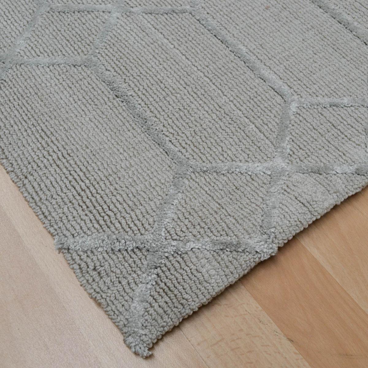 Koko Geometric Viscose Rugs in Silver Grey&nbsp;120x170cm – image 2