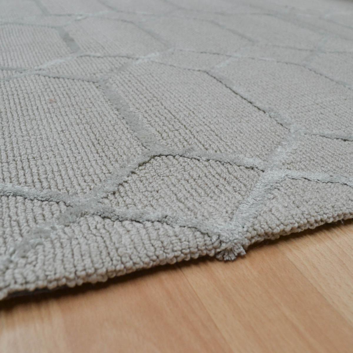 Koko Geometric Viscose Rugs in Silver Grey&nbsp;120x170cm – image 3