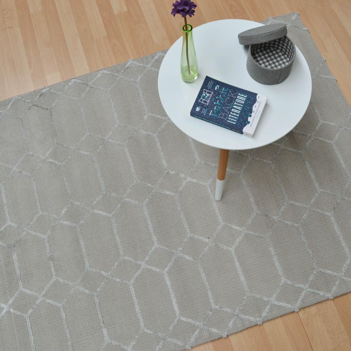 Koko Geometric Viscose Rugs in Silver Grey&nbsp;120x170cm – image 5